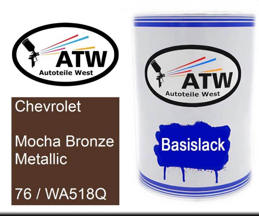 Chevrolet, Mocha Bronze Metallic, 76 / WA518Q: 500ml Lackdose, von ATW Autoteile West.